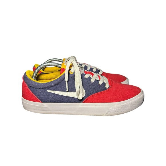 Nike Charge Solarsoft SB University Red, Navy & Yellow Canvas Shoes Men Size 9.5 - Picture 4 of 12